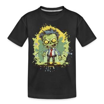 Bande dessinée de zombies - T-shirt bio Premium Enfant - noir - Devant