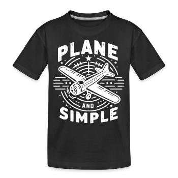 Plane and Simple - Kids' Premium Organic T-Shirt - black - Front