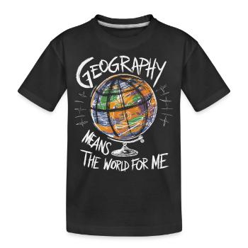 Geografie ist meine Welt - Kinder Premium Bio T-Shirt - Schwarz - Vorne