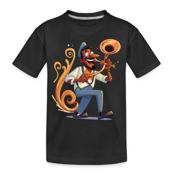 Posaune Troubadour - Kinder Premium Bio T-Shirt - Schwarz - Vorne