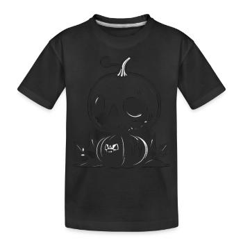 Haunting Beauty: Skull with Pumpkin - Kids' Premium Organic T-Shirt - black - Front