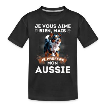 BERGER AUSTRALIEN AUSSIE CHIEN DOUX - T-shirt bio Premium Enfant - noir - Devant