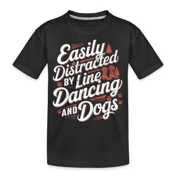 Dicton amusant pour les amoureux de la danse et des chiens - T-shirt bio Premium Enfant - noir - Devant