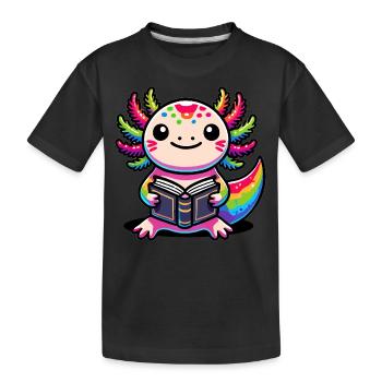 Ich-les-a-lotl, Axolotl - Kids' Premium Organic T-Shirt - black - Front