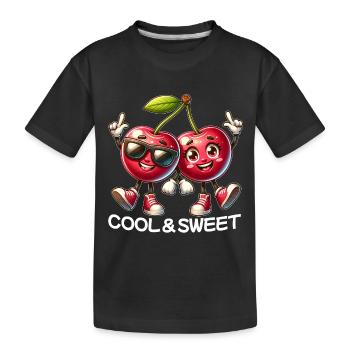 Kühl und süß - Kinder Premium Bio T-Shirt - Schwarz - Vorne