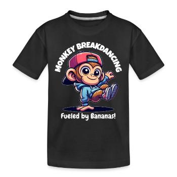Monkey breakdancer - Kids' Premium Organic T-Shirt - black - Front