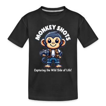 Photographe chimpanzé - T-shirt bio Premium Enfant - noir - Devant