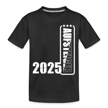 Aufsteiger 2025 Aufstiegstrikot Aufstieg 25 - Kinder Premium Bio T-Shirt - Schwarz - Vorne