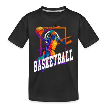 Basketball Basketballer Spieler Fan Vintage Retro - Kinder Premium Bio T-Shirt - Schwarz - Vorne