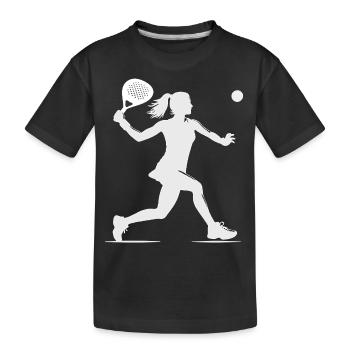 Padel player side white - Kids' Premium Organic T-Shirt - black - Front