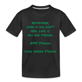 EMS Strong Code Green Strong - Kids' Premium Organic T-Shirt - black - Front