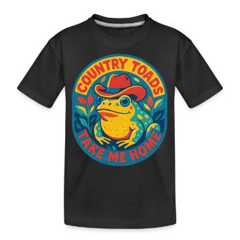 Country Toads Take Me Home - Kids' Premium Organic T-Shirt - black - Front