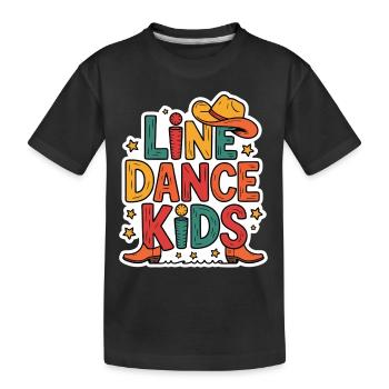 Line Dance Kids Kids Dancing Line Dance - Kids' Premium Organic T-Shirt - black - Front