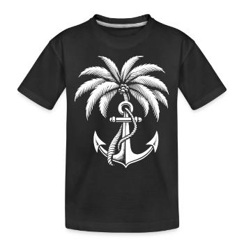Anchor Palm - Kids' Premium Organic T-Shirt - black - Front