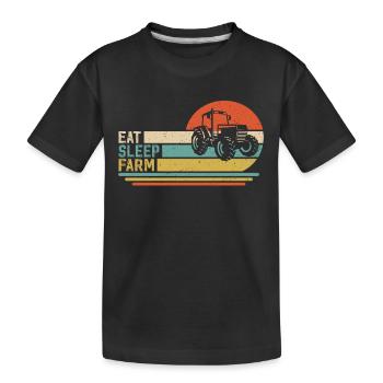 Eat Sleep Farm - Kids' Premium Organic T-Shirt - black - Front
