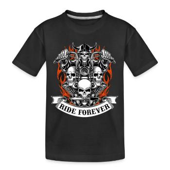 motorcyclist - Kids' Premium Organic T-Shirt - black - Front