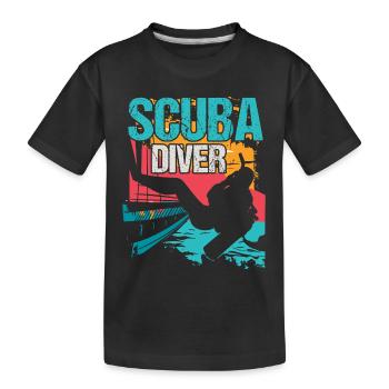 Diver Scuba Diving - Kids' Premium Organic T-Shirt - black - Front