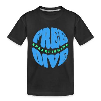 Freedive and Spearfishing Typography - Kids' Premium Organic T-Shirt - black - Front
