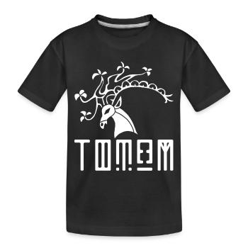Weißhirschtier-Totem - Kinder Premium Bio T-Shirt - Schwarz - Vorne