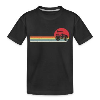 Retro Geschenktraktor für Landwirt - Kinder Premium Bio T-Shirt - Schwarz - Vorne