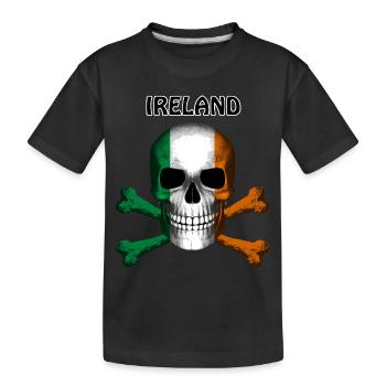 Skull Jolly Roger Pirate Flag Irlande R6Z - T-shirt bio Premium Enfant - noir - Devant