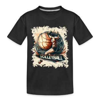 Volleyball - Kids' Premium Organic T-Shirt - black - Front