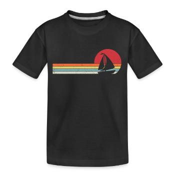 bateau à voile retro t-shirt voilier bateau - T-shirt bio Premium Enfant - noir - Devant