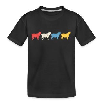 Retro Sheep Sheep T-Shirt - Kids' Premium Organic T-Shirt - black - Front