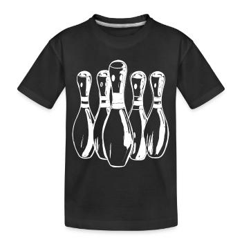 Cartoon Bowling Pins - Kids' Premium Organic T-Shirt - black - Front
