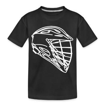 Lacrosse Helmet Sketch - Kids' Premium Organic T-Shirt - black - Front