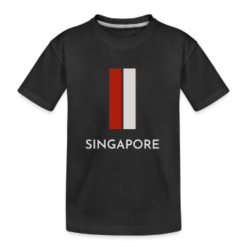 Drapeau de Singapour, fierté de Singapour - T-shirt bio Premium Enfant - noir - Devant