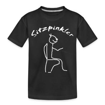 Homme fait assis sur les toilettes - T-shirt bio Premium Enfant - noir - Devant