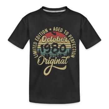 oktober 1980 Jahrestag oktober 1980 oktober - Kinder Premium Bio T-Shirt - Schwarz - Vorne