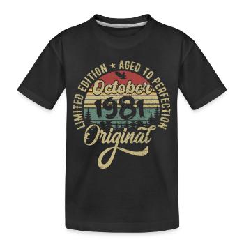 oktober 1981 Jahrestag oktober 1981 oktober - Kinder Premium Bio T-Shirt - Schwarz - Vorne