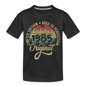 oktober 1985 Jahrestag oktober 1985 oktober - Kinder Premium Bio T-Shirt - Schwarz - Vorne