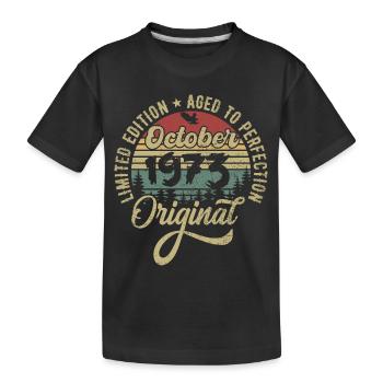 oktober 1973 Jahrestag oktober 1973 oktober - Kinder Premium Bio T-Shirt - Schwarz - Vorne