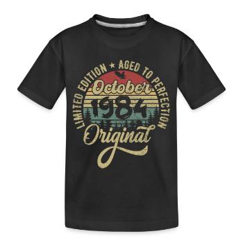 oktober 1984 Jahrestag oktober 1984 oktober - Kinder Premium Bio T-Shirt - Schwarz - Vorne