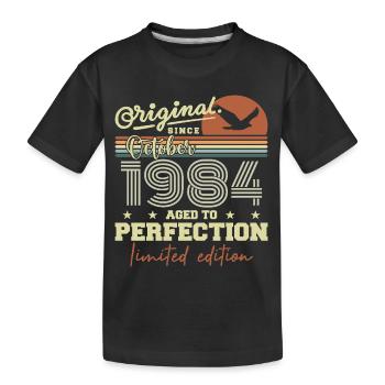 1984 Oktober 1984 Jubiläum Oktober 1984 - Kinder Premium Bio T-Shirt - Schwarz - Vorne