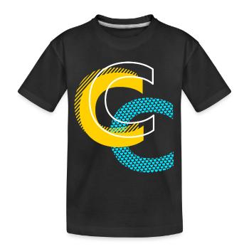 Initial letter C - Kids' Premium Organic T-Shirt - black - Front