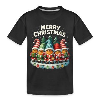 Cadeau de Noël drôle de Robin mignon - T-shirt bio Premium Enfant - noir - Devant