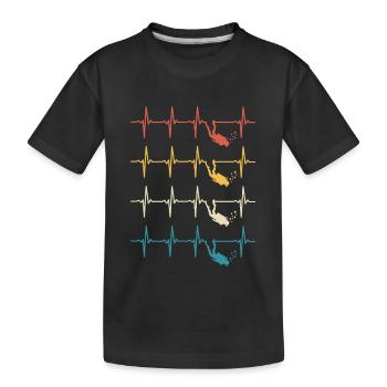 Herzschlagtaucher Taucher Tauchen - Kinder Premium Bio T-Shirt - Schwarz - Vorne