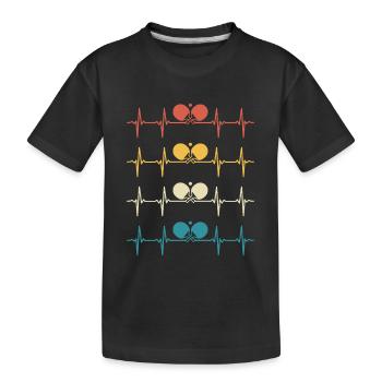  Ping-pong heartbeat table tennis ping pong - T-shirt bio Premium Enfant - noir - Devant