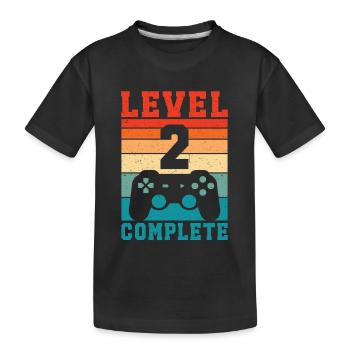 2nd Birthday - 2 years level 2 complete Baby - Kids' Premium Organic T-Shirt - black - Front