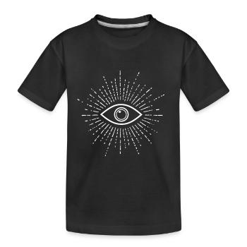 Allsehendes Auge Strahlenschein - Kinder Premium Bio T-Shirt - Schwarz - Vorne