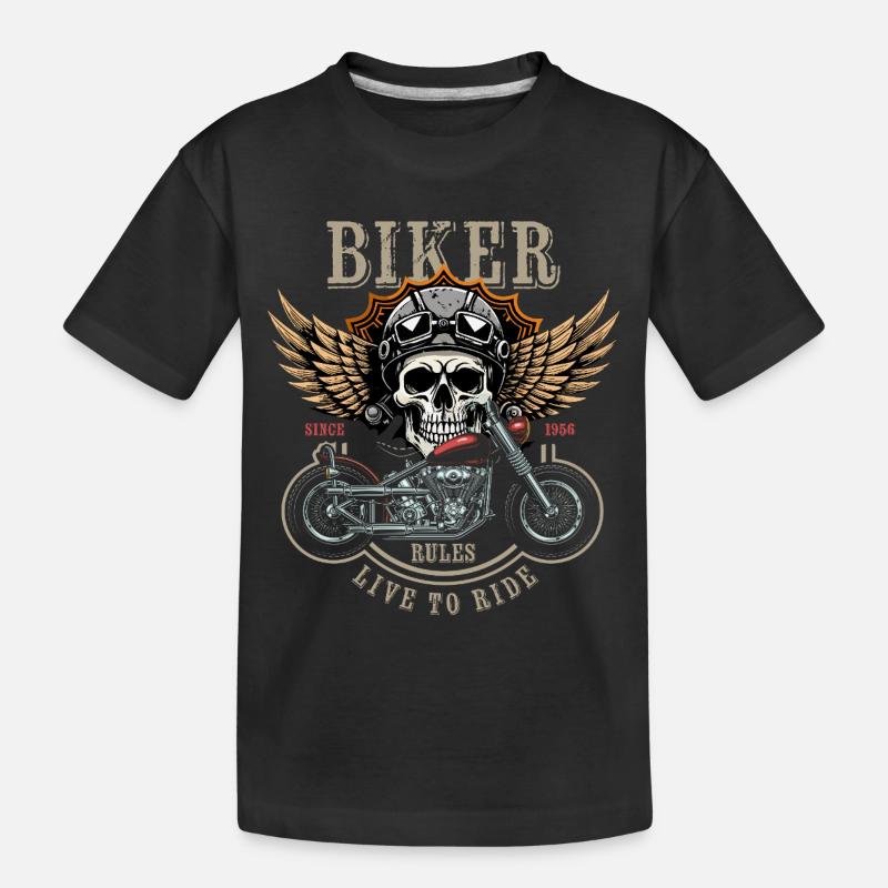 Biker Rules - Since 1956 - Live to Ride - Kinder Premium Bio T-Shirt - Schwarz