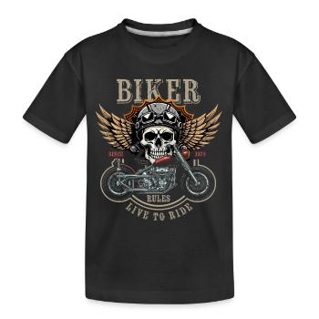 Biker Rules - Since 1978 - Live to Ride - Kinder Premium Bio T-Shirt - Schwarz - Vorne