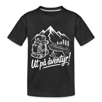 Abenteuer-Rucksackwandern – Im Freien - Kinder Premium Bio T-Shirt - Schwarz - Vorne