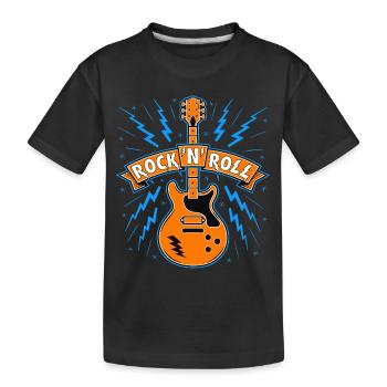Rock'N'Roll Banner with Guitar - Kids' Premium Organic T-Shirt - black - Front