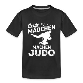 echte maedchen machen judo  - Kinder Premium Bio T-Shirt - Schwarz - Vorne