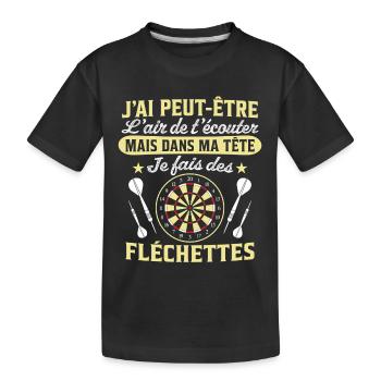 joue aux fléchettes - T-shirt bio Premium Enfant - noir - Devant